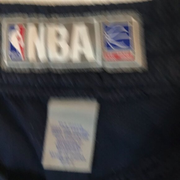 NBA Authentic Basketball Shorts Mens L 34 X 10 Navy Blue & Light Blue Polyester - Picture 4 of 9